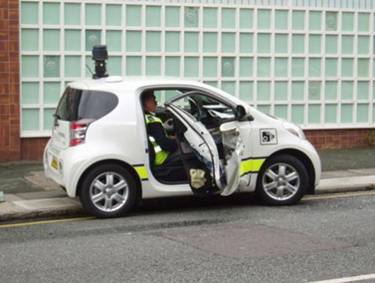 Illegally parked Wirral spy car in collission with bus!