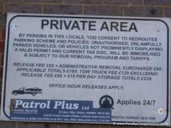 Private Area Parking Signage